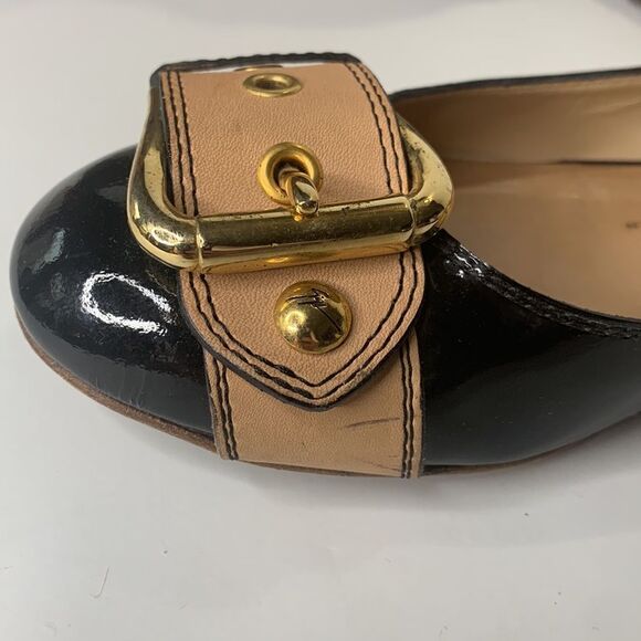 Giuseppe Zanotti Italian black patent leather buckled flats - Picture 12 of 12